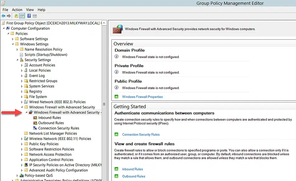 Configure firewalls before applying GPOs