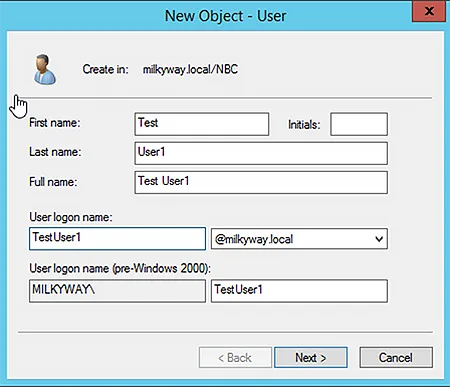 Create Users with ADUC