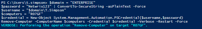 Remove Computers from an Active Directory Domain using PowerShell