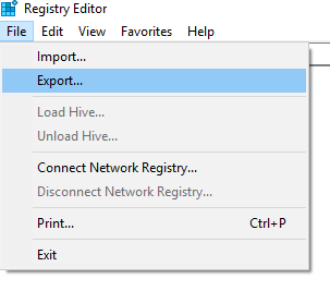 Making a Windows Registry Backup