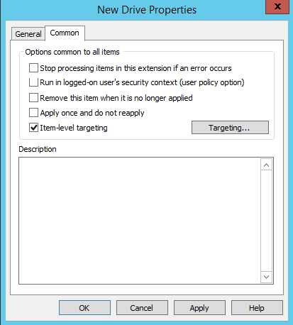 Group Policy Drive Mapping Configuring Additional Settings for All Items