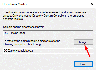 Change Domain Naming Master role