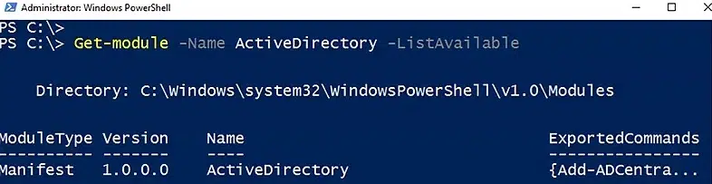 Step 2: Import the Active Directory PowerShell Module
