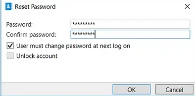 Reset a user’s password