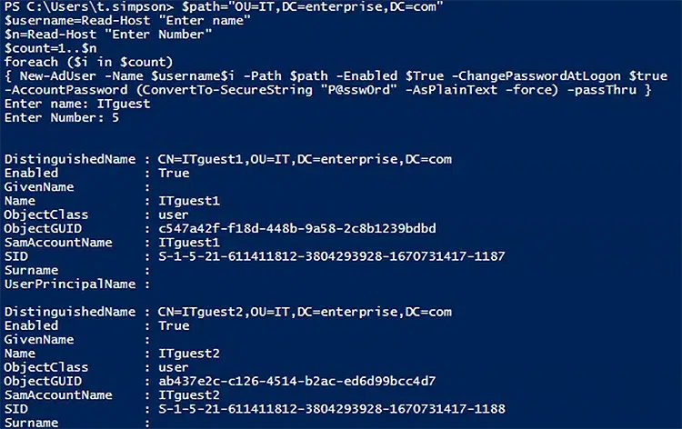 Create Users in Bulk with a PowerShell Script