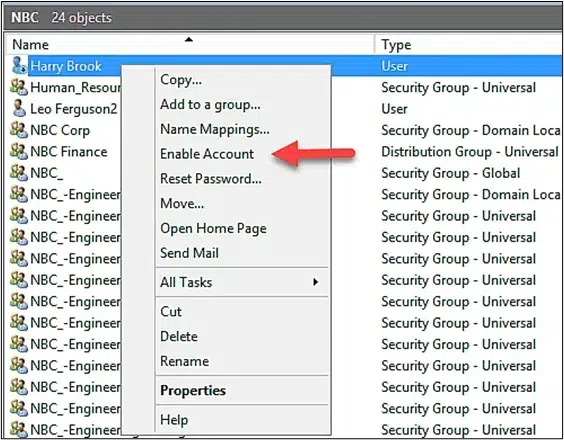 Enable and disable user accounts