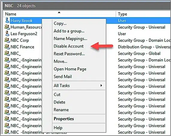 Enable and disable user accounts