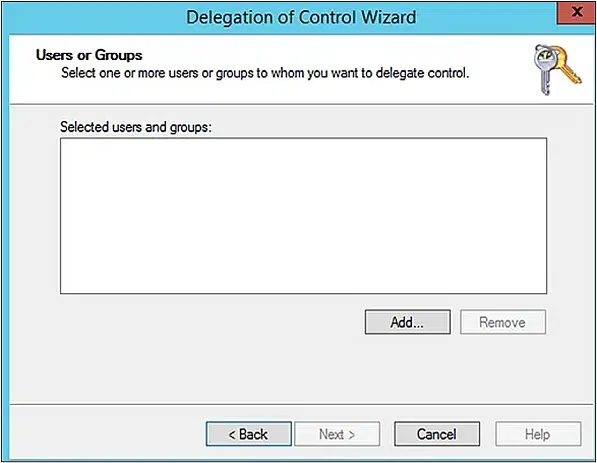 Delegate control to users using ADUC