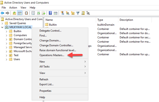 Active Directory Users and Computers Console.