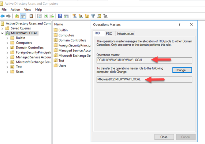 Transfer FSMO Roles using the Microsoft Management Consoles