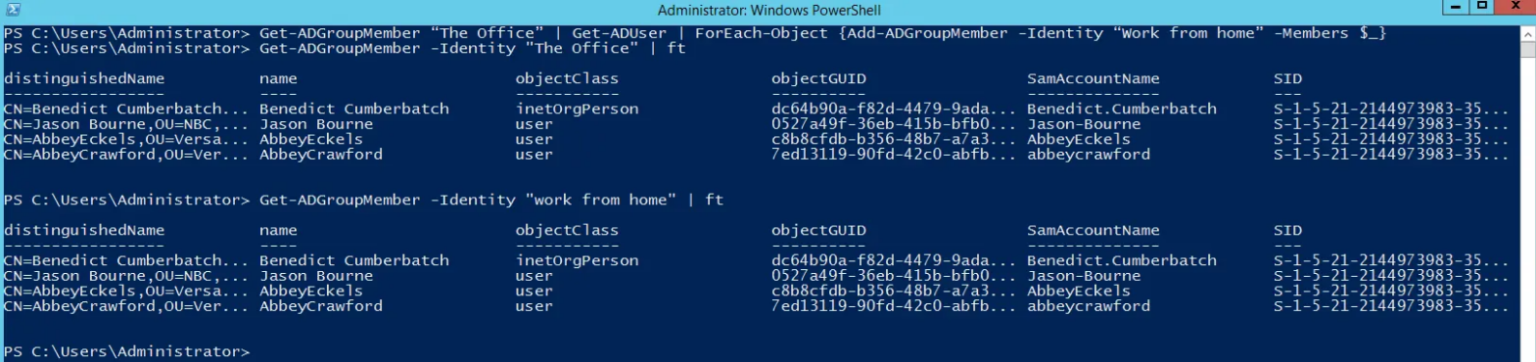 add ad group member powershell
