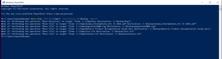 Using Powershell Move-Item Cmdlet to Move Files